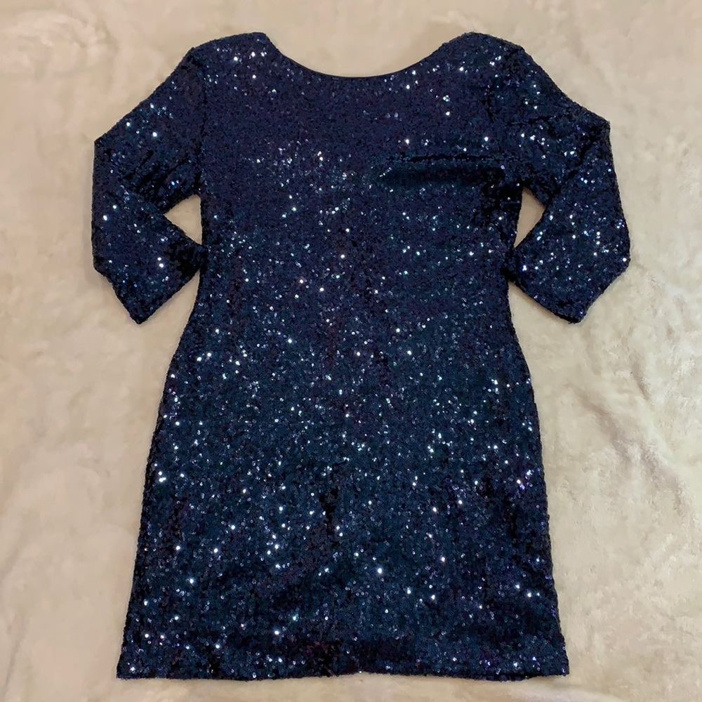 Missi London blue sequin dress